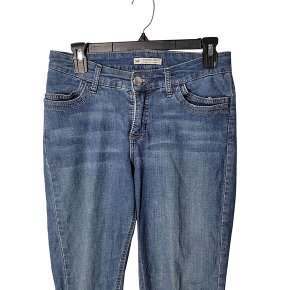 LEE Womens Size 8 Blue Solid Slender Secret Jeans - Picture 8 of 10